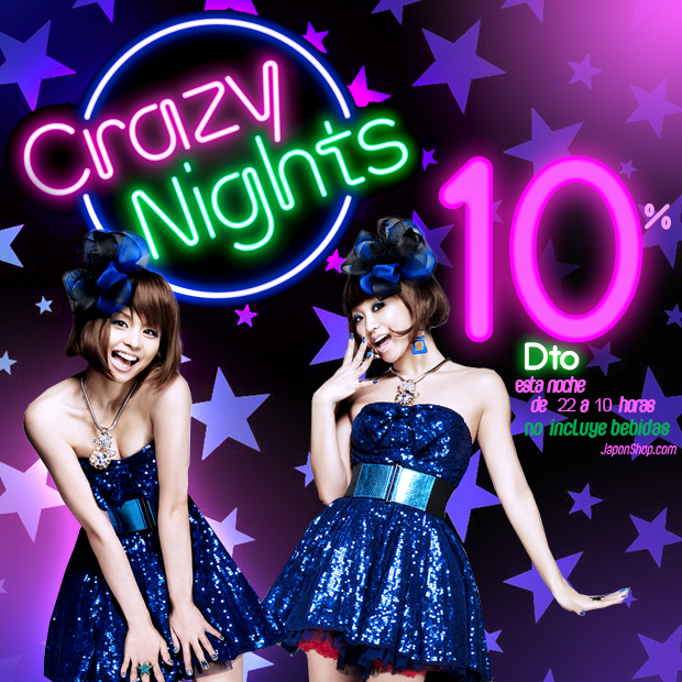 CRAZY NIGHT!!  Solo esta noche OFERTA del 10 % de DTO. en JaponShop.com 