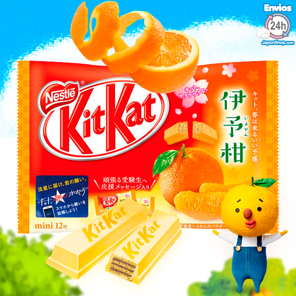 Mini Kit Kats de Naranja Japonesa Iyokan y chocolate blanco